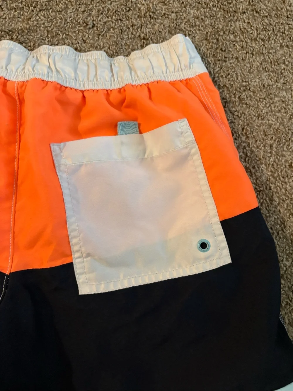 Gymboree Boys Colorblock Swim Trunks in Orange, Navy & Light Blue